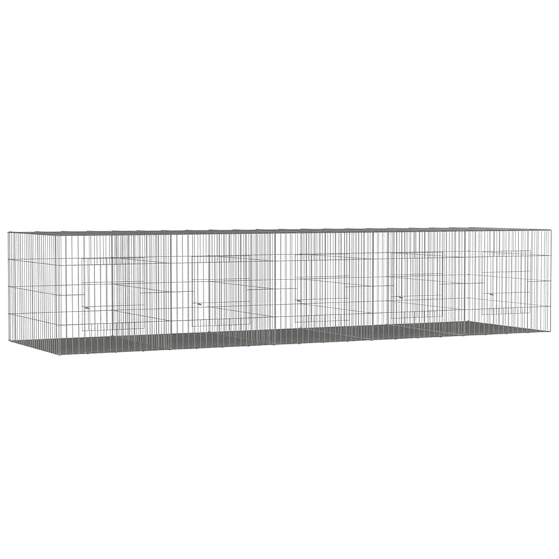 Afbeelding laden in galerijviewer, Vidaxl konijnenkooi met 5 panelen 273x79x54 cm gegalvaniseerd ijzer
