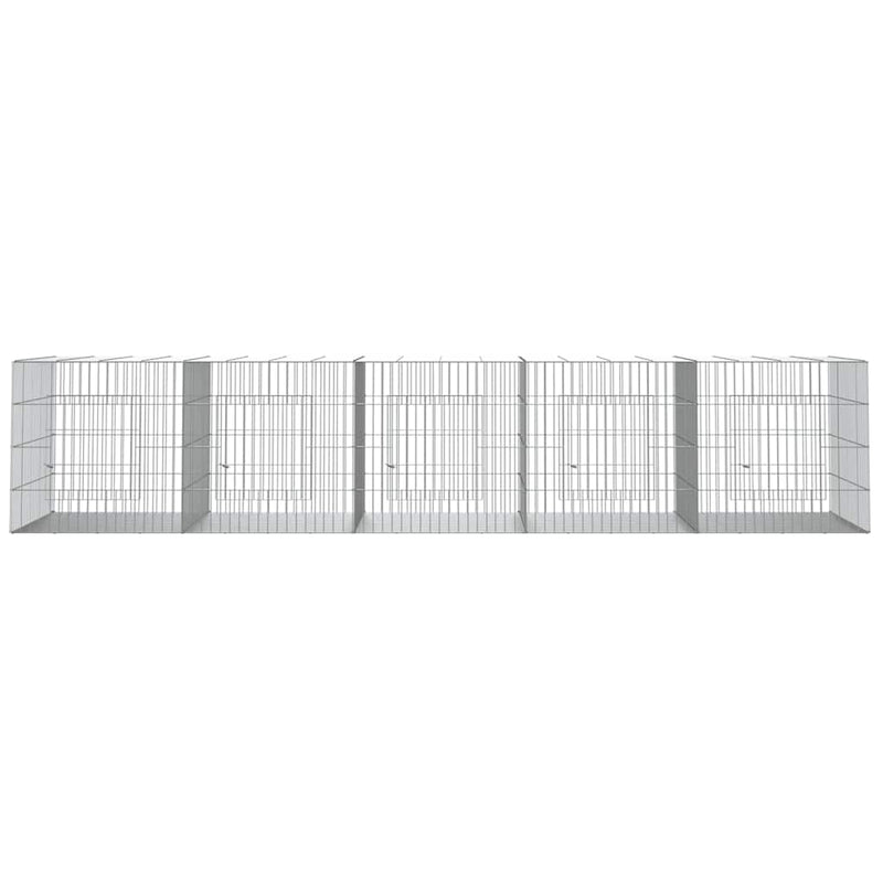 Afbeelding laden in galerijviewer, Vidaxl konijnenkooi met 5 panelen 273x79x54 cm gegalvaniseerd ijzer
