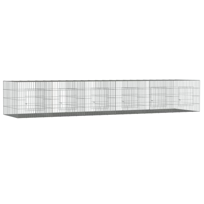 Afbeelding laden in galerijviewer, Vidaxl konijnenkooi met 6 panelen 327x79x54 cm gegalvaniseerd ijzer
