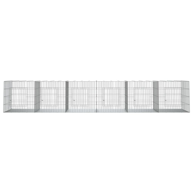 Afbeelding laden in galerijviewer, Vidaxl konijnenkooi met 6 panelen 327x79x54 cm gegalvaniseerd ijzer
