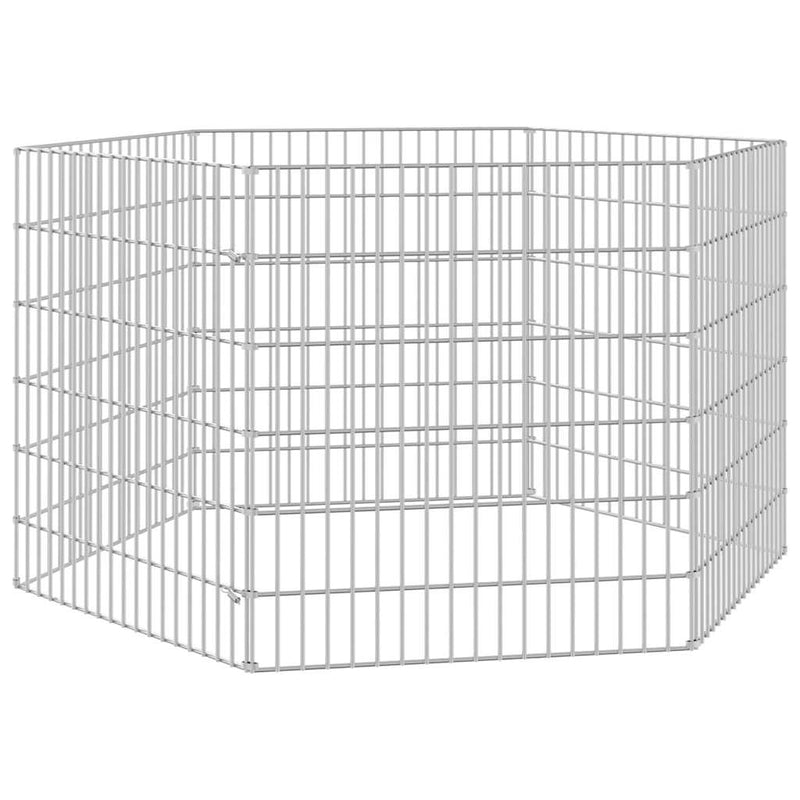 Afbeelding laden in galerijviewer, Vidaxl dierenverblijf 6 panelen 54x60 cm gegalvaniseerd ijzer
