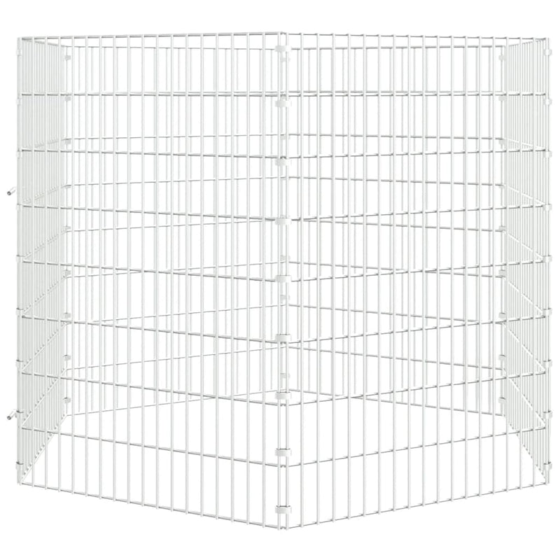 Afbeelding laden in galerijviewer, Vidaxl dierenverblijf 6 panelen 54x80 cm gegalvaniseerd ijzer

