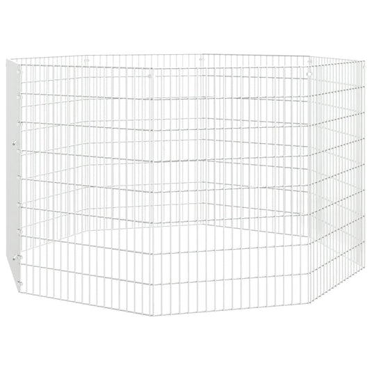 Vidaxl dierenverblijf 8 panelen 54x80 cm gegalvaniseerd ijzer