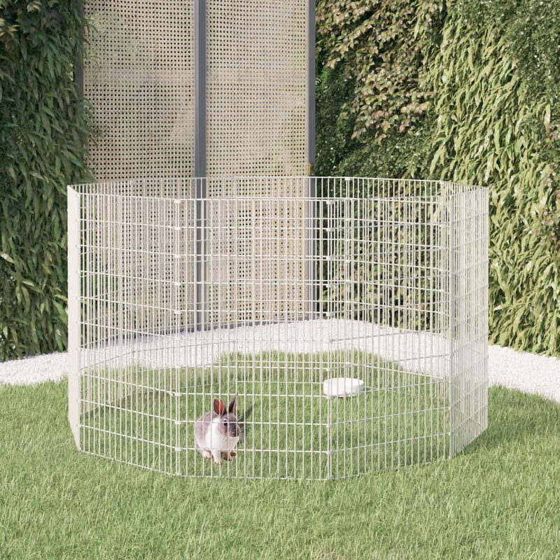 Afbeelding laden in galerijviewer, Vidaxl dierenverblijf 10 panelen 54x100 cm gegalvaniseerd ijzer
