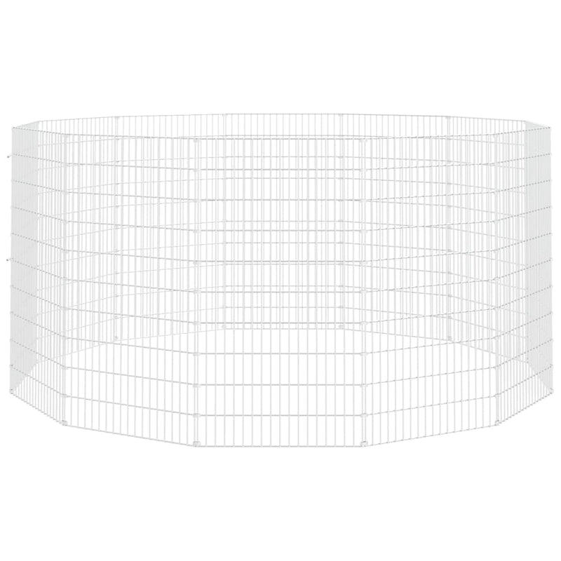Afbeelding laden in galerijviewer, Vidaxl vrije uitloopverblijf voor dieren 12 panelen 54x100 cm gegalvaniseerd ijzer
