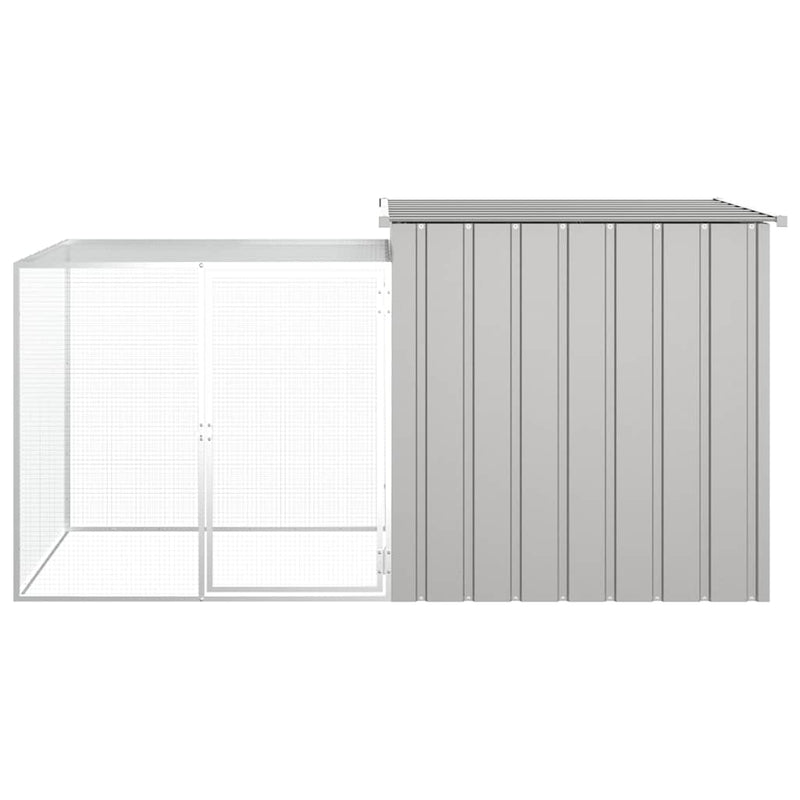 Afbeelding laden in galerijviewer, Vidaxl kippenhok 200x91x100 cm gegalvaniseerd staal grijs
