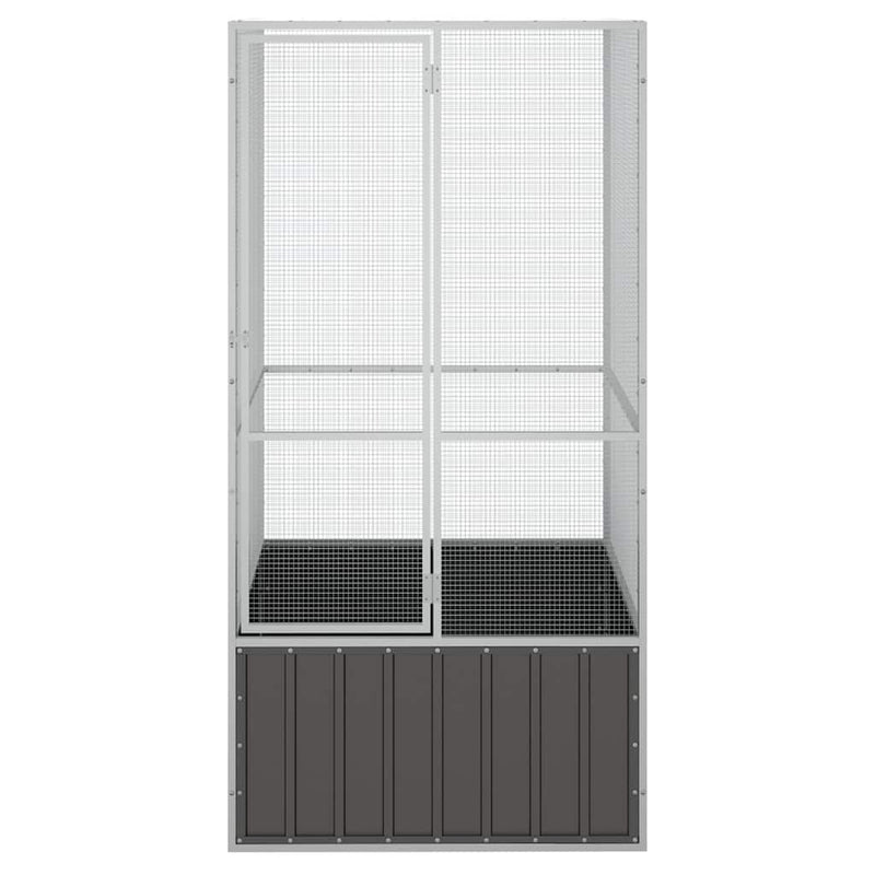 Afbeelding laden in galerijviewer, Vidaxl vogelkooi 111x107x211,5 cm gegalvaniseerd staal antracietkleur
