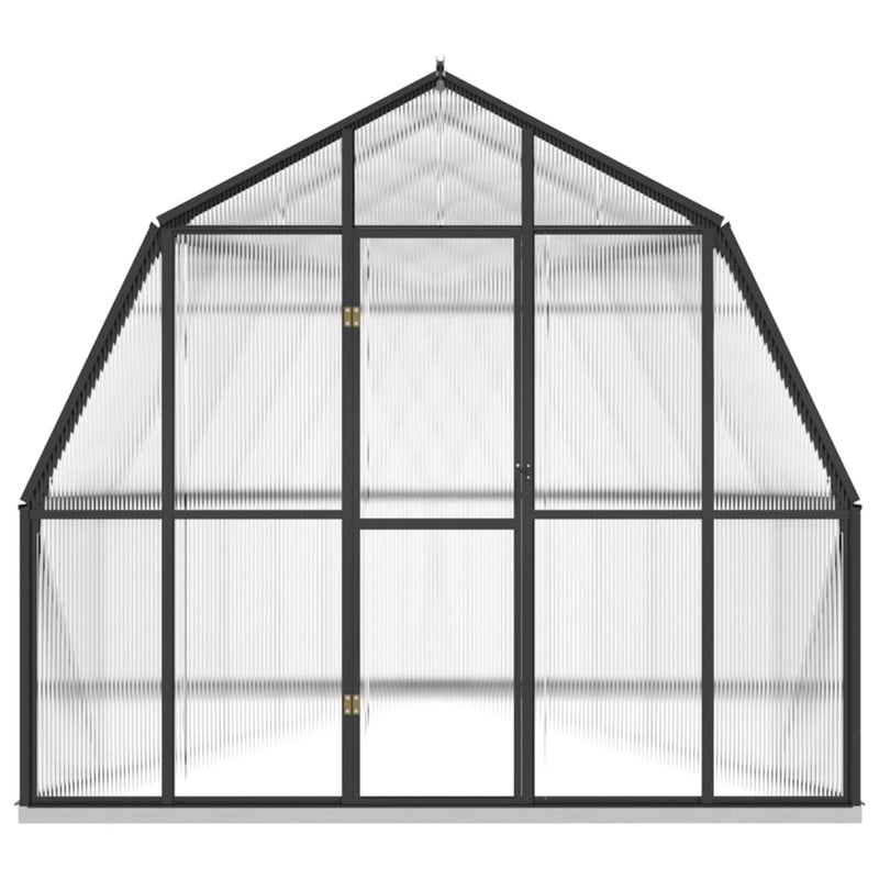 Afbeelding laden in galerijviewer, VidaXL Broeikas met basisframe 12,63 m² aluminium antracietkleurig
