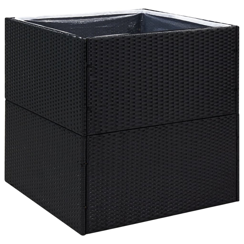 Afbeelding laden in galerijviewer, Vidaxl plantenbak 80x80x80 cm poly rattan zwart
