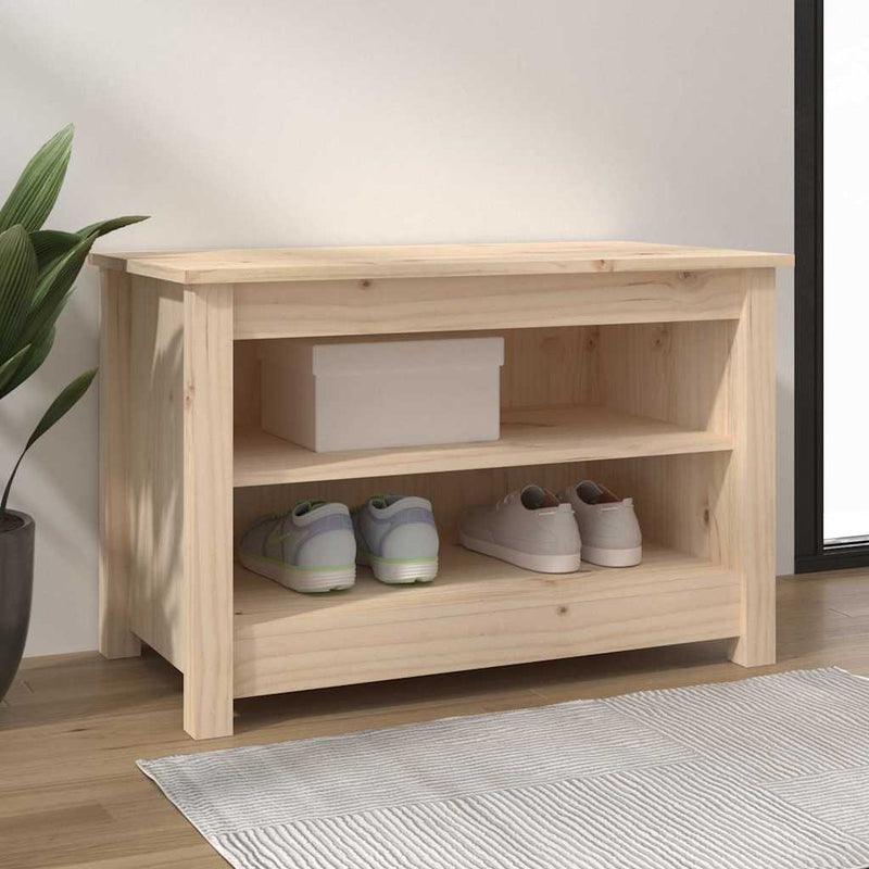 Afbeelding laden in galerijviewer, Vidaxl schoenenbank 70x38x45,5 cm massief grenenhout
