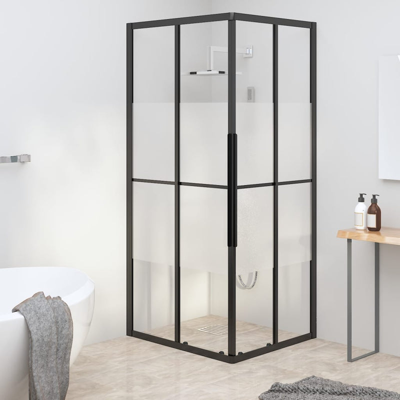 Afbeelding laden in galerijviewer, Vidaxl douchecabine 80x70x180 cm halfmat esg zwart
