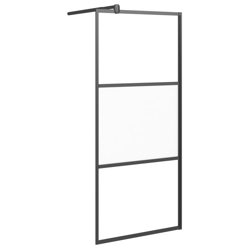 Afbeelding laden in galerijviewer, Vidaxl inloopdouchewand 90x195 cm halfmat esg-glas zwart
