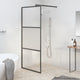 Vidaxl inloopdouchewand 90x195 cm halfmat esg-glas zwart