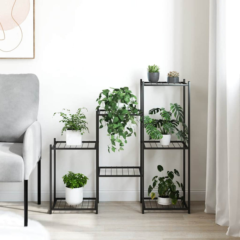 Afbeelding laden in galerijviewer, Vidaxl bloemenstandaard 83x25x80 cm ijzer zwart
