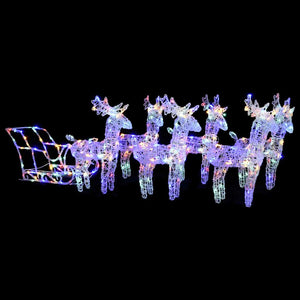 Vidaxl kerstversiering rendieren en slee 320 led's acryl