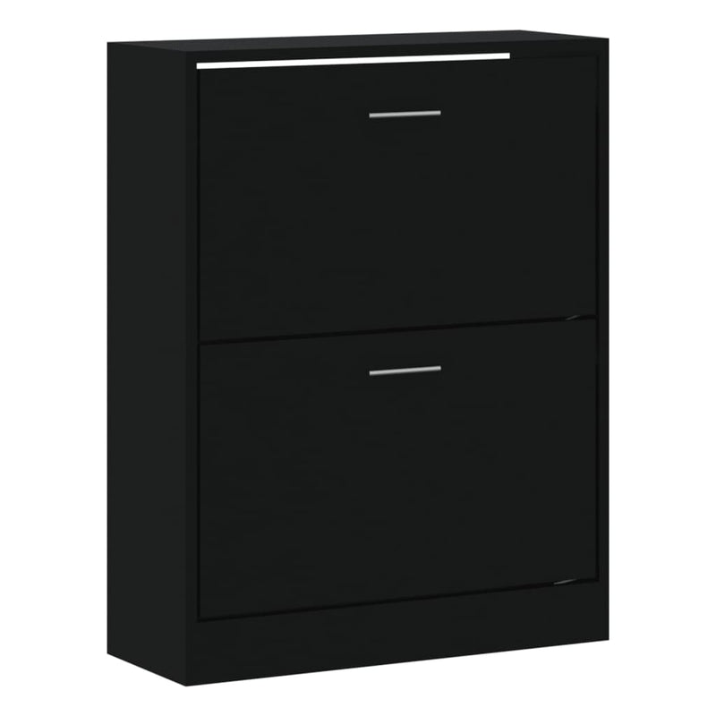 Afbeelding laden in galerijviewer, Vidaxl schoenenkast 63x24x81 cm bewerkt hout zwart
