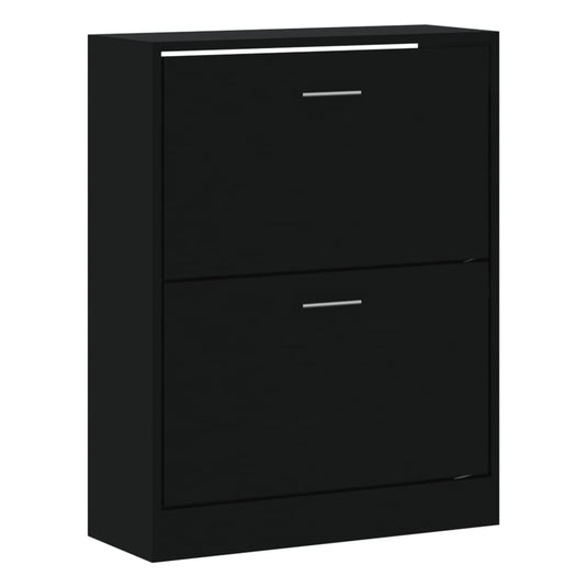 Vidaxl schoenenkast 63x24x81 cm bewerkt hout zwart