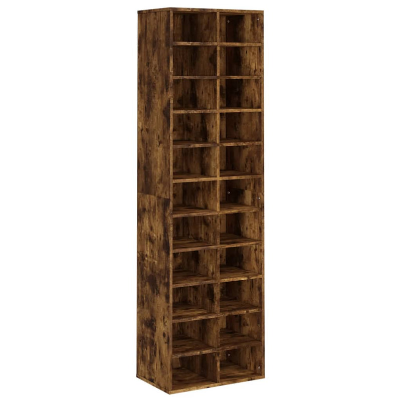 Afbeelding laden in galerijviewer, VidaXL Schoenenkast 54x34x183 cm bewerkt hout gerookt eikenkleurig

