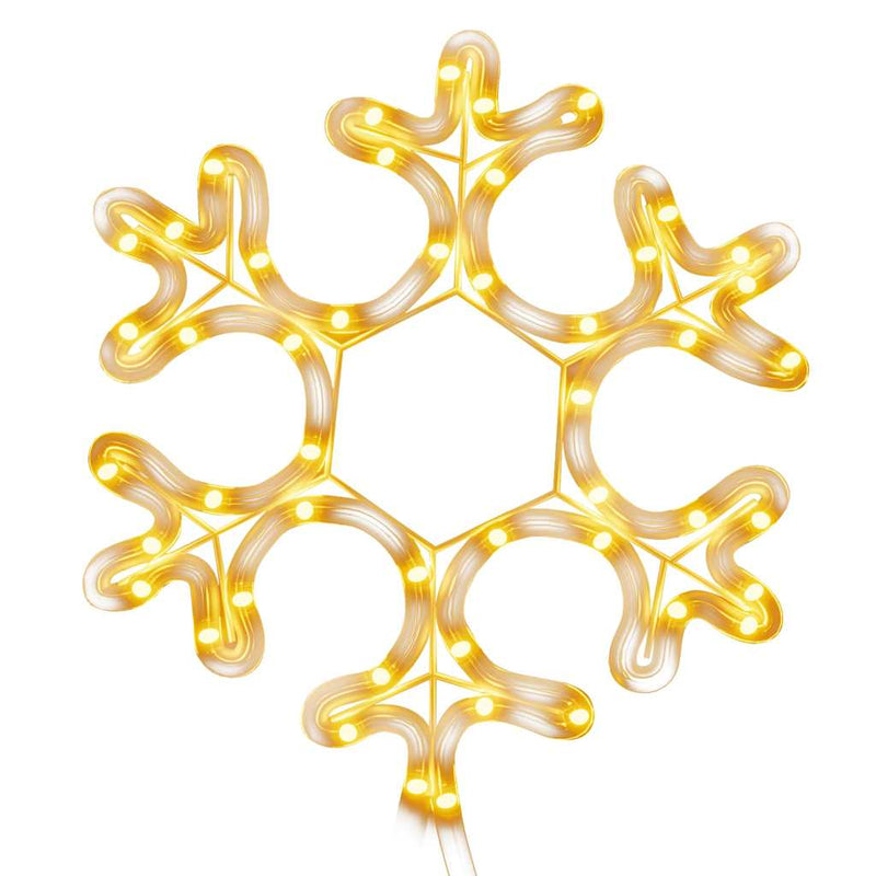 Afbeelding laden in galerijviewer, Vidaxl kerstfiguur sneeuwvlok met 48 warmwitte led's 27x27 cm
