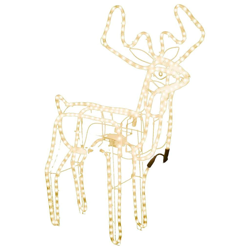 Afbeelding laden in galerijviewer, Vidaxl kerstfiguur rendier met bewegende kop warmwit 76x42x87 cm
