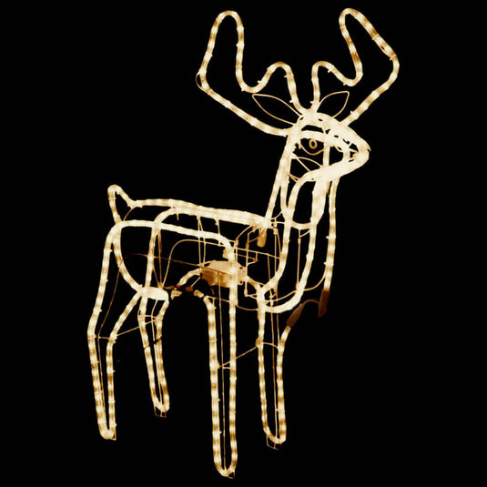 Vidaxl kerstfiguur rendier met bewegende kop warmwit 76x42x87 cm