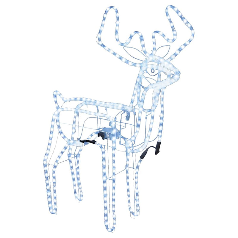 Afbeelding laden in galerijviewer, Vidaxl kerstfiguur rendier met bewegende kop koudwit 76x42x87 cm
