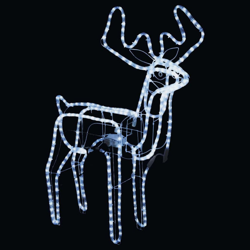Afbeelding laden in galerijviewer, Vidaxl kerstfiguur rendier met bewegende kop koudwit 76x42x87 cm
