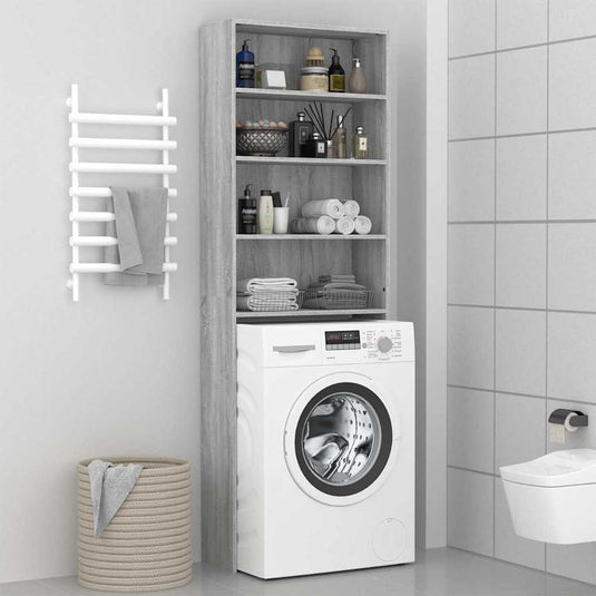 Vidaxl wasmachinekast 64x24x190 cm grijs sonoma eikenkleurig