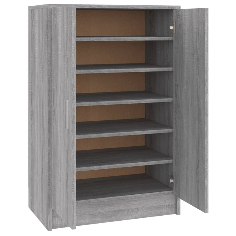 Afbeelding laden in galerijviewer, VidaXL Schoenenkast 60x35x92 cm bewerkt hout grijs sonoma eikenkleurig
