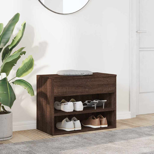 Vidaxl schoenenbank 60x30x45 cm bewerkt hout bruin eikenkleur