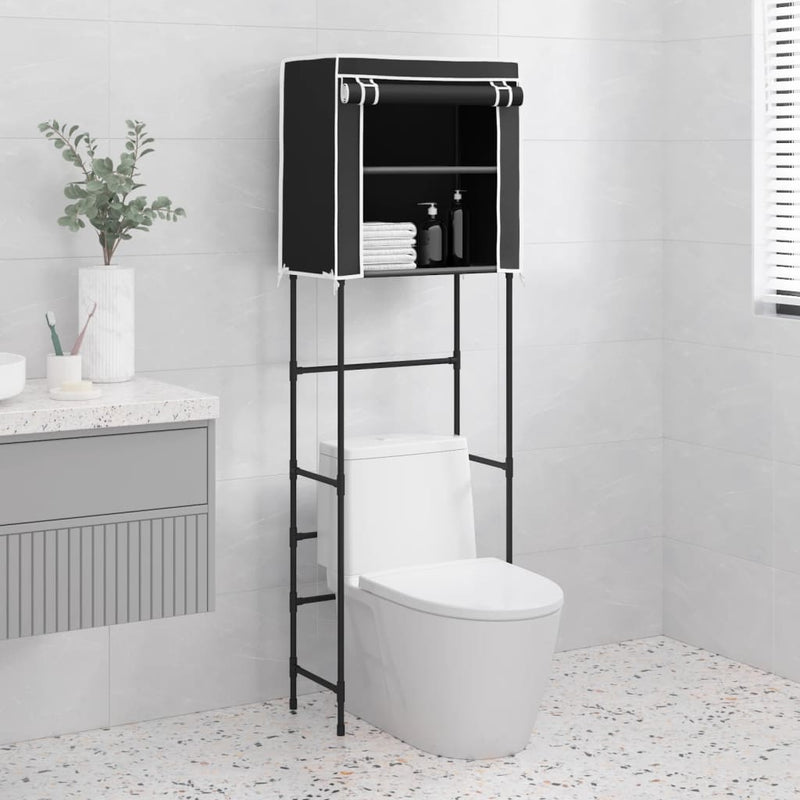 Afbeelding laden in galerijviewer, VidaXL Toiletrek 2-laags 56x30x170 cm ijzer zwart
