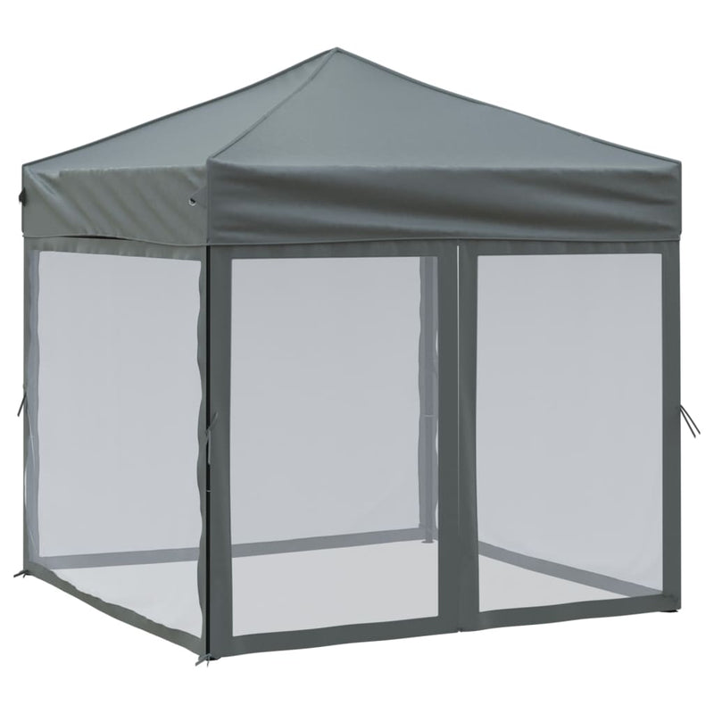 Afbeelding laden in galerijviewer, Vidaxl partytent inklapbaar met zijwanden 2x2 m antracietkleurig
