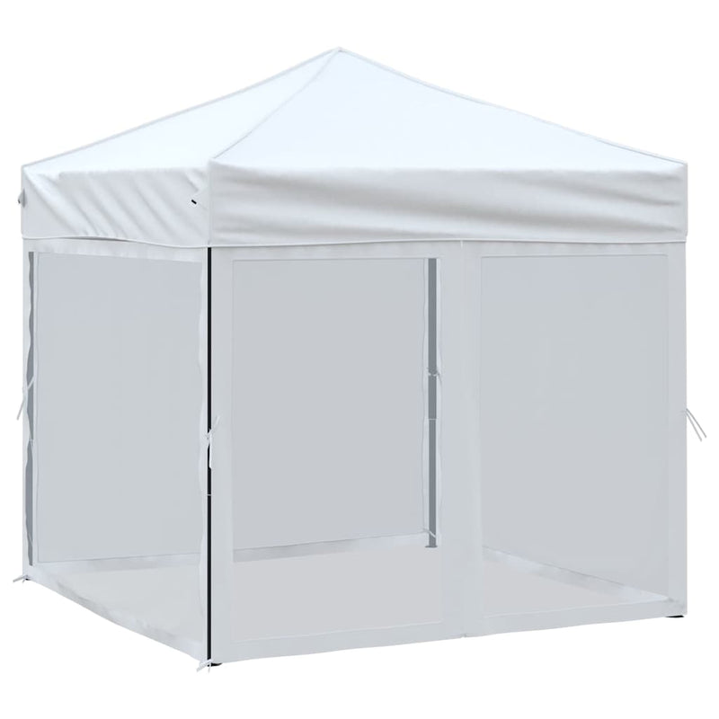 Afbeelding laden in galerijviewer, Vidaxl partytent inklapbaar met zijwanden 2x2 m wit
