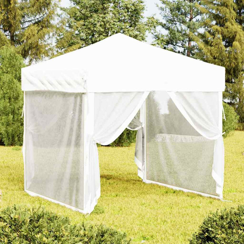 Afbeelding laden in galerijviewer, Vidaxl partytent inklapbaar met zijwanden 2x2 m wit
