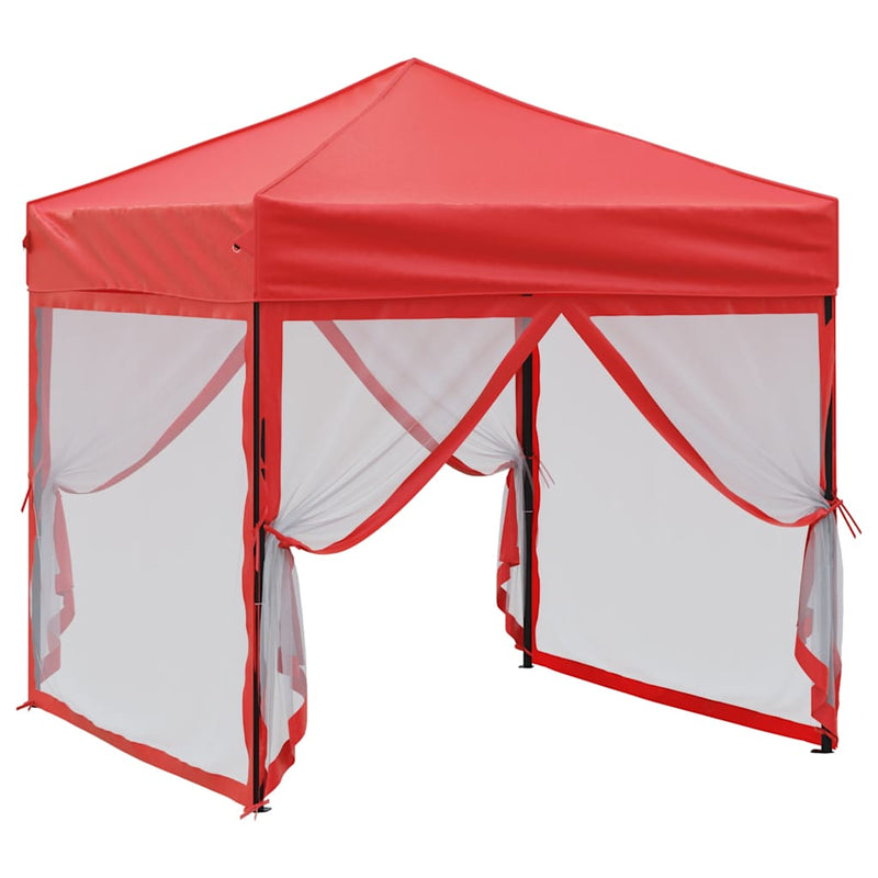 Afbeelding laden in galerijviewer, Vidaxl partytent inklapbaar met zijwanden 2x2 m rood
