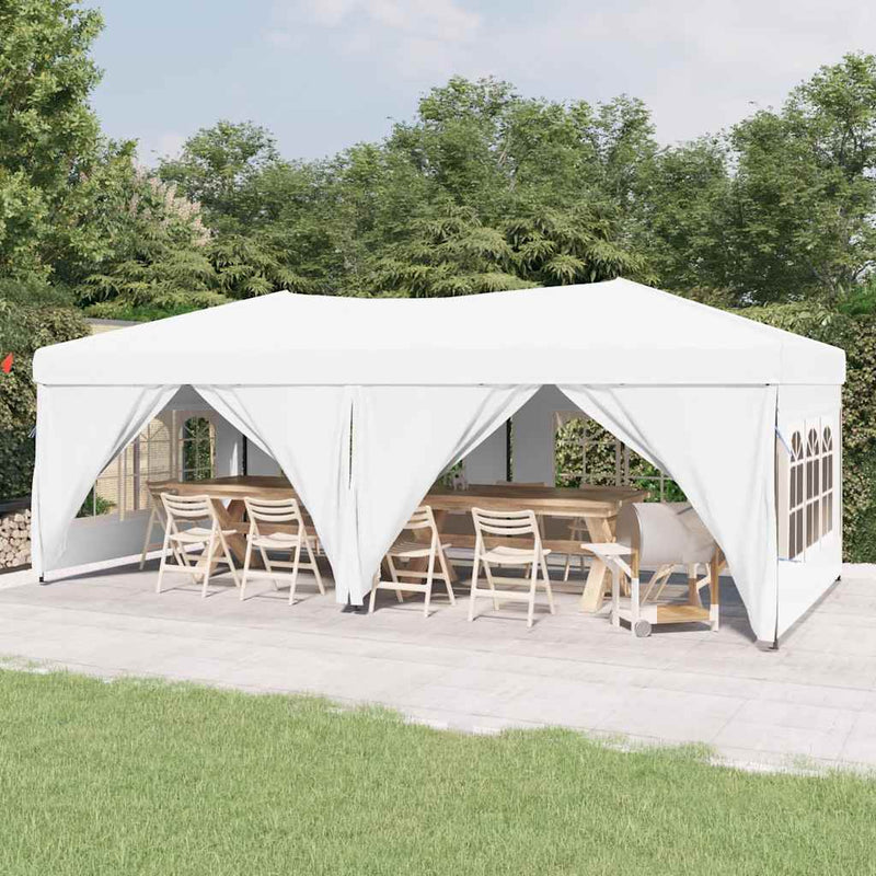 Afbeelding laden in galerijviewer, Vidaxl partytent inklapbaar met zijwanden 3x6 m wit
