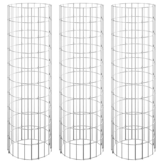 Vidaxl gabion plantenbakken 3 st rond verhoogd ø30x100 cm staal