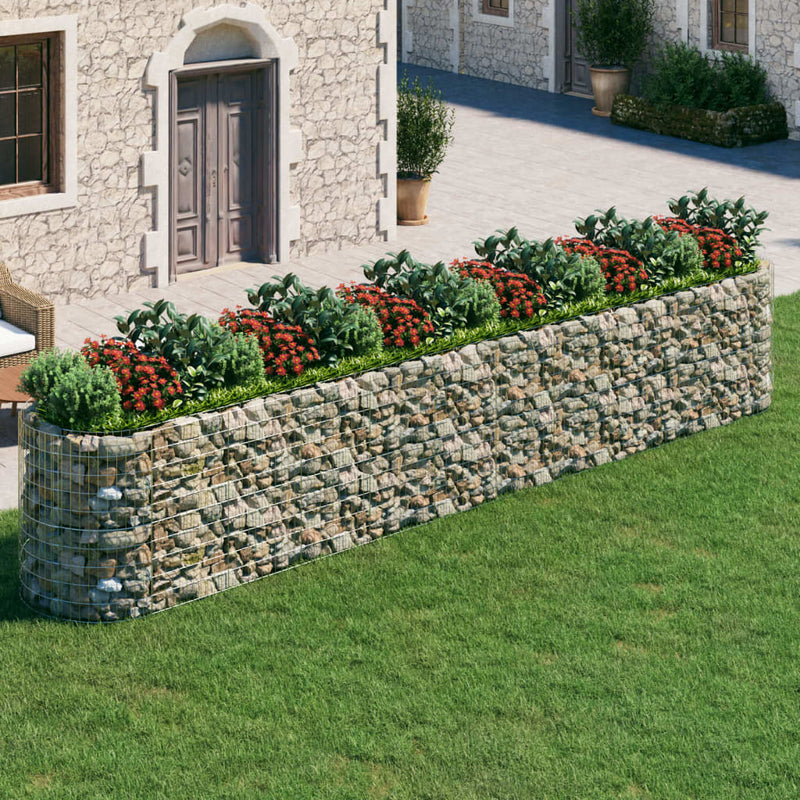 Afbeelding laden in galerijviewer, VidaXL Gabion plantenbak verhoogd 600x100x100 cm gegalvaniseerd ijzer
