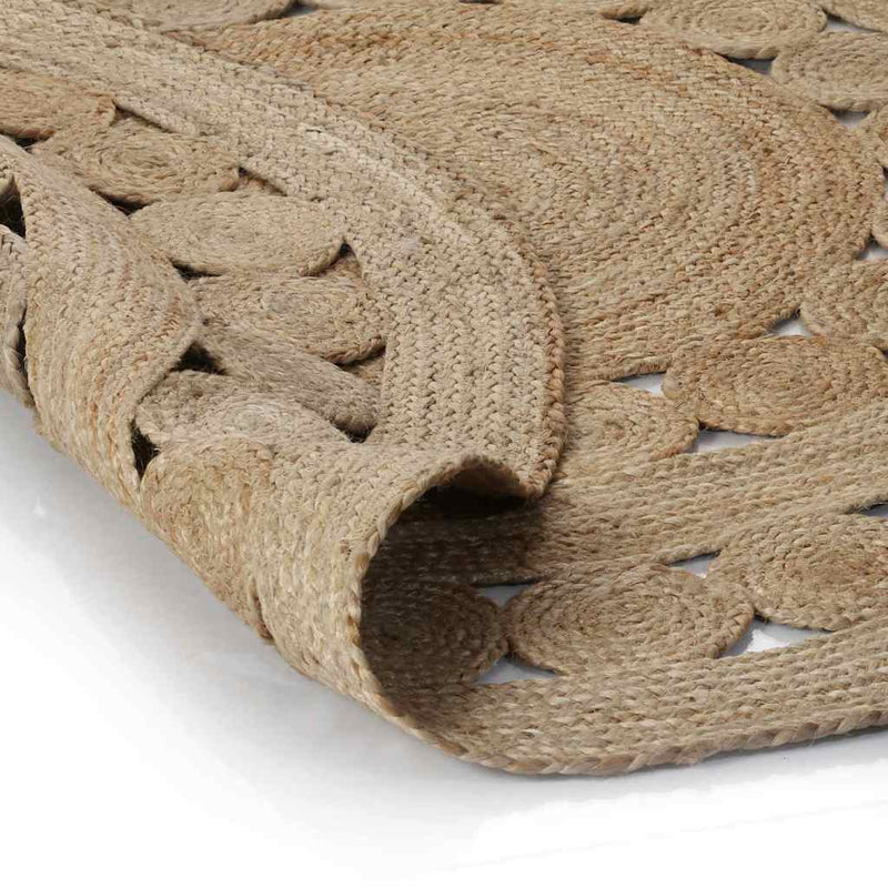 Afbeelding laden in galerijviewer, Vidaxl tapijt met ontwerp rond 180 cm gevlochten jute
