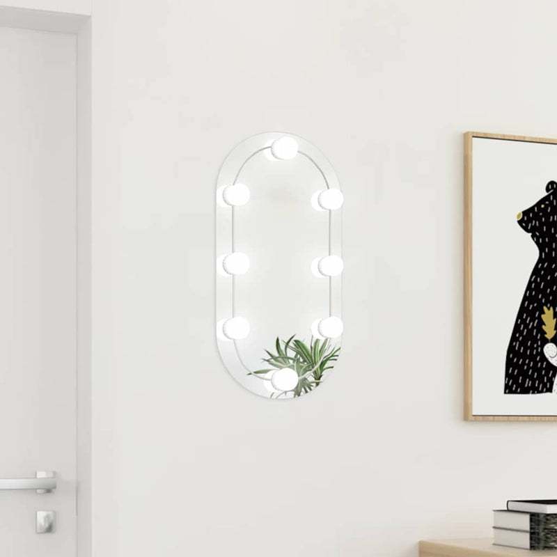 Afbeelding laden in galerijviewer, Vidaxl spiegel met led-verlichting ovaal 60x30 cm glas
