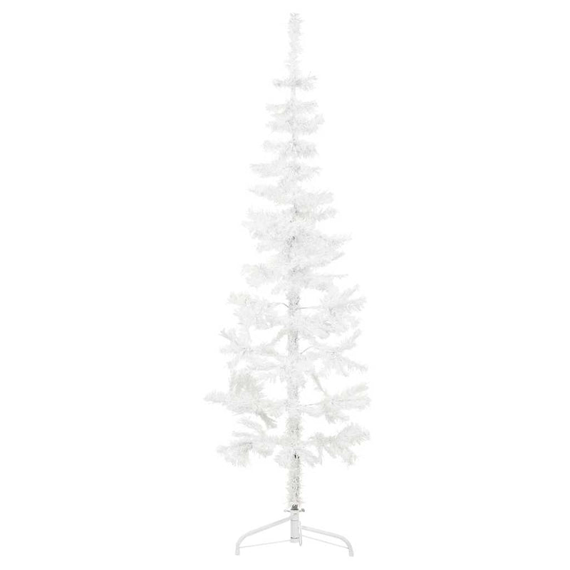 Afbeelding laden in galerijviewer, Vidaxl kunstkerstboom half met standaard smal 150 cm wit

