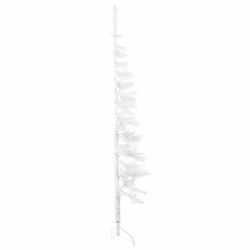 Afbeelding laden in galerijviewer, Vidaxl kunstkerstboom half met standaard smal 150 cm wit
