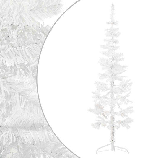 Vidaxl kunstkerstboom half met standaard smal 180 cm wit