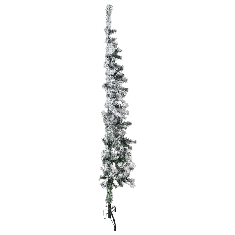 Afbeelding laden in galerijviewer, Vidaxl kunstkerstboom half met sneeuw smal 150 cm
