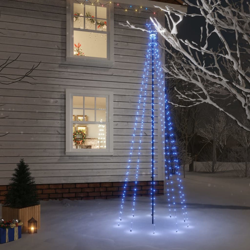 Afbeelding laden in galerijviewer, VidaXL Kerstboom met grondpin 310 LED's blauw 300 cm
