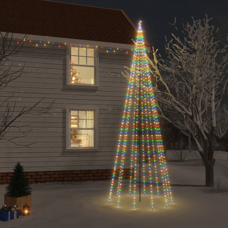 Afbeelding laden in galerijviewer, Vidaxl kerstboom met grondpin 732 led's meerkleurig 500 cm
