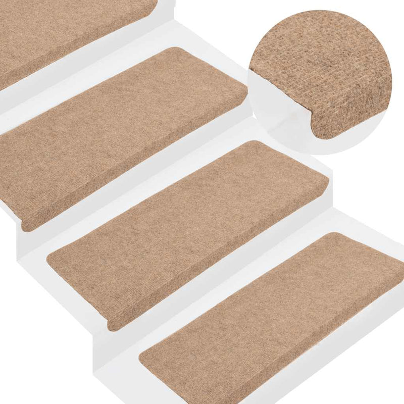 Afbeelding laden in galerijviewer, Vidaxl trapmatten zelfklevend 15 st 65x24,5x3,5 cm beige
