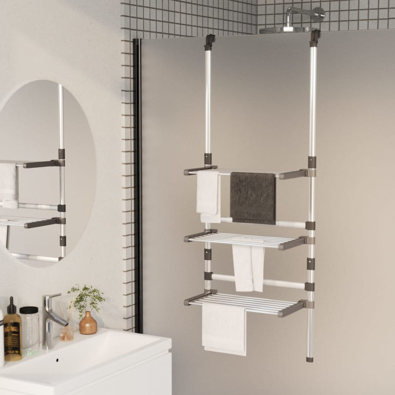 Afbeelding laden in galerijviewer, Vidaxl droogrek 3-laags hangend aluminium
