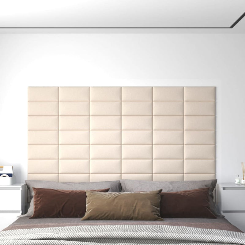 Afbeelding laden in galerijviewer, VidaXL Wandpanelen 12 st 0,54 m² 30x15 cm fluweel crèmekleurig
