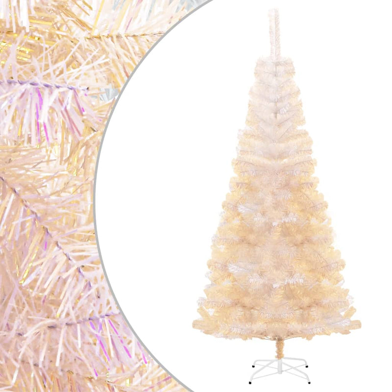 Afbeelding laden in galerijviewer, Vidaxl kunstkerstboom met iriserende uiteinden 210 cm pvc wit

